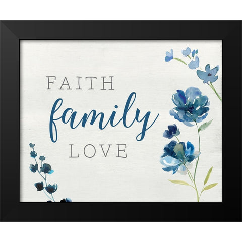 Faith Family Friends Black Modern Wood Framed Art Print by Robinson, Carol