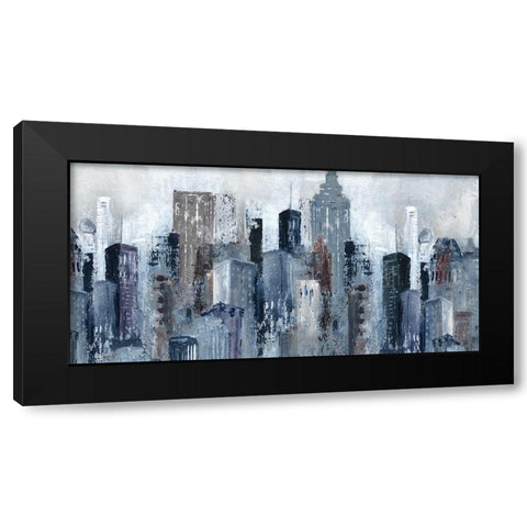 City Mood Black Modern Wood Framed Art Print with Double Matting by Robinson, Carol