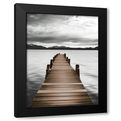 Mountain Jetty Black Modern Wood Framed Art Print by Delimont, Danita