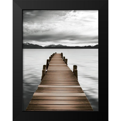Mountain Jetty Black Modern Wood Framed Art Print by Delimont, Danita