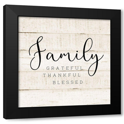 Family Black Modern Wood Framed Art Print by CAD Designs