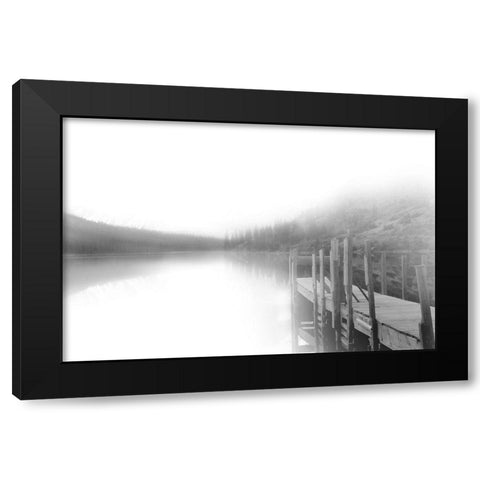 Mist on the Docks Black Modern Wood Framed Art Print with Double Matting by Robinson, Carol