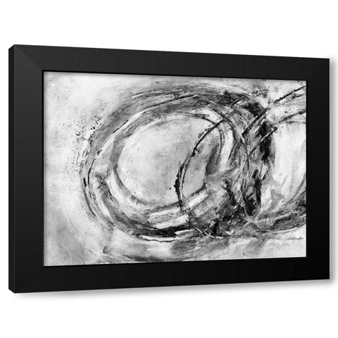 Infinity Rings I Black Modern Wood Framed Art Print with Double Matting by Pattinian, Merri