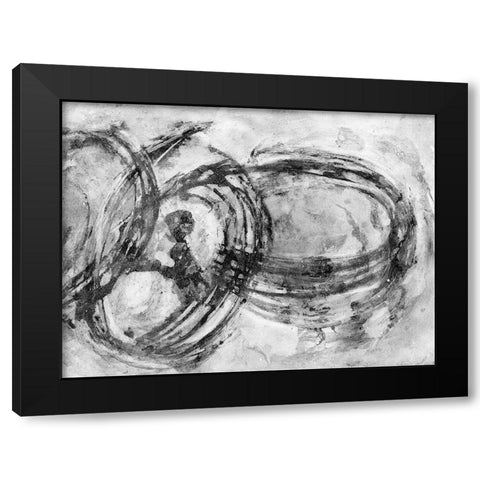 Infinity Rings II Black Modern Wood Framed Art Print with Double Matting by Pattinian, Merri