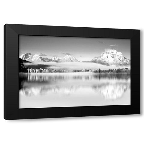 Peak Reflection Black Modern Wood Framed Art Print with Double Matting by Hoffner, Lisa