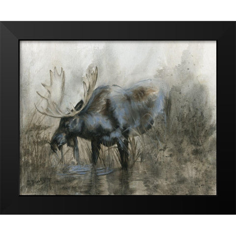 Majestic Elk Black Modern Wood Framed Art Print by Brooks, Donna