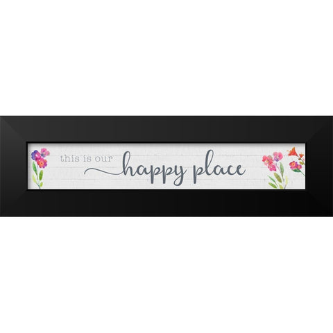 Happy Place Black Modern Wood Framed Art Print by Troise Heidel, Theresa