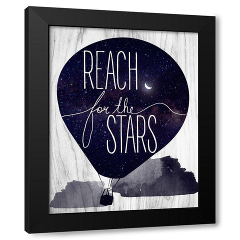 Reach for the Stars Black Modern Wood Framed Art Print with Double Matting by Santiago, Daniela