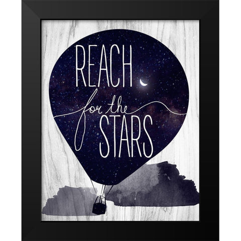 Reach for the Stars Black Modern Wood Framed Art Print by Santiago, Daniela
