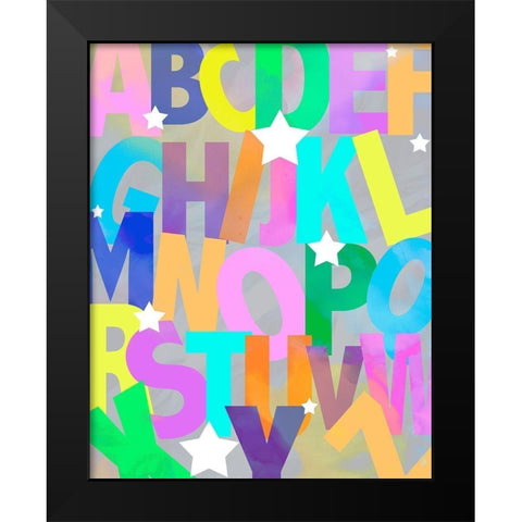 Alphabet Soup Black Modern Wood Framed Art Print by Santiago, Daniela
