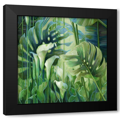 Tropical Garden Black Modern Wood Framed Art Print by Vollherbst-Lane, Elaine