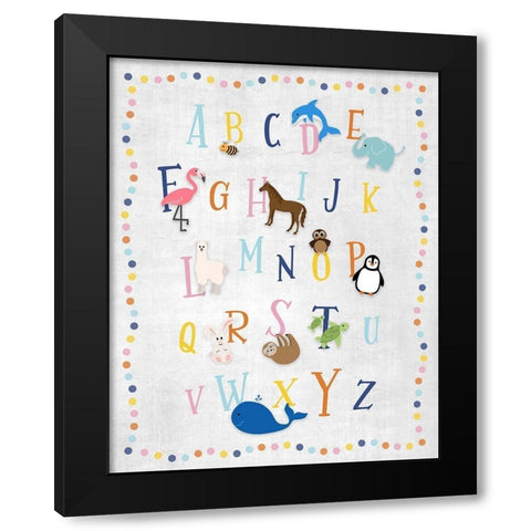 Animal Alphabet Black Modern Wood Framed Art Print with Double Matting by Carpentieri, Natalie