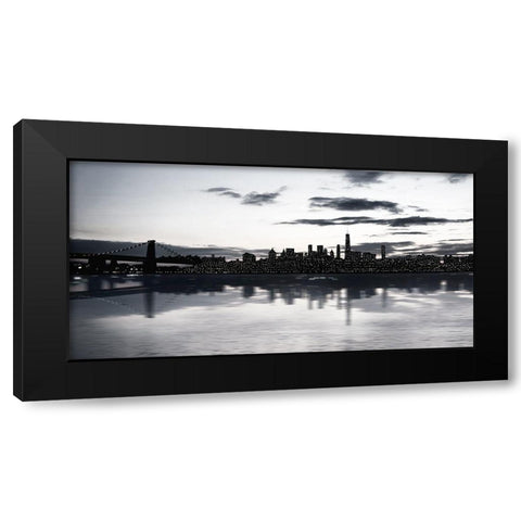 Shimmering Skyline Black Modern Wood Framed Art Print by Carpentieri, Natalie