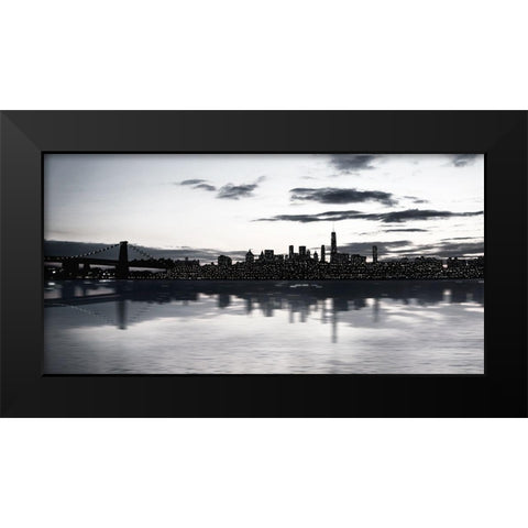 Shimmering Skyline Black Modern Wood Framed Art Print by Carpentieri, Natalie