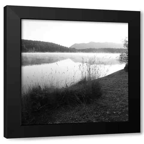 Misty Lake Black Modern Wood Framed Art Print with Double Matting by Robinson, Carol