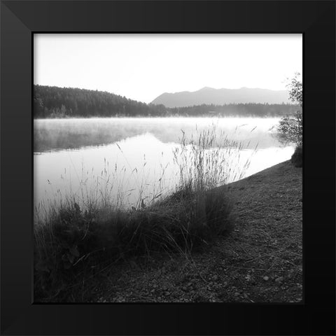 Misty Lake Black Modern Wood Framed Art Print by Robinson, Carol