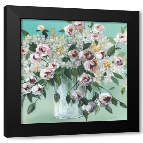 Vintage Blooms Black Modern Wood Framed Art Print by Robinson, Carol