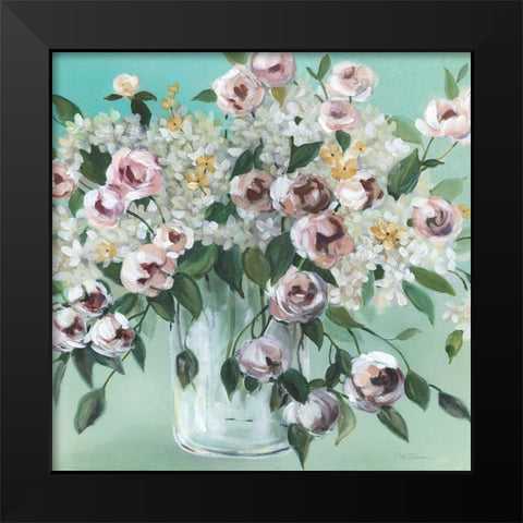 Vintage Blooms Black Modern Wood Framed Art Print by Robinson, Carol