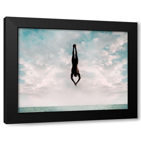 Cliff Diver Black Modern Wood Framed Art Print by Souders, Paul