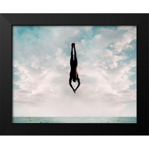 Cliff Diver Black Modern Wood Framed Art Print by Souders, Paul