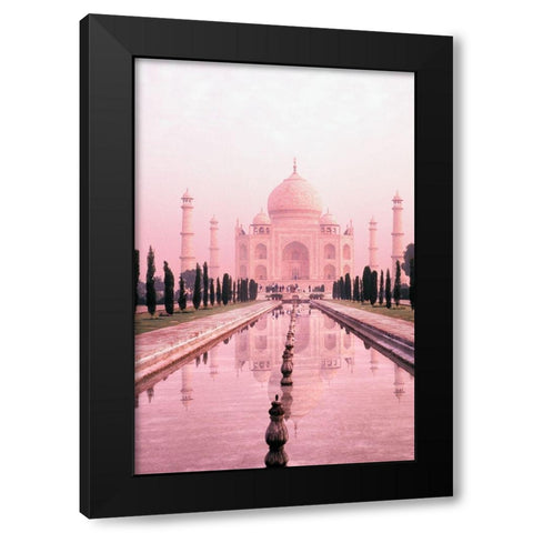 Taj Mahal In Pink Light Black Modern Wood Framed Art Print with Double Matting by Bachmann, Bill