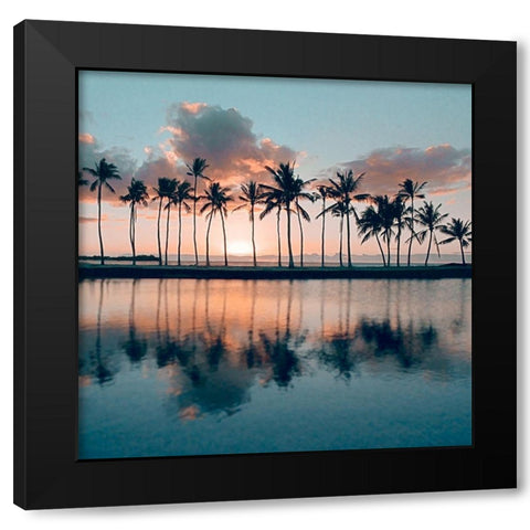 Big Island Palms Black Modern Wood Framed Art Print with Double Matting by Gurche, Charles