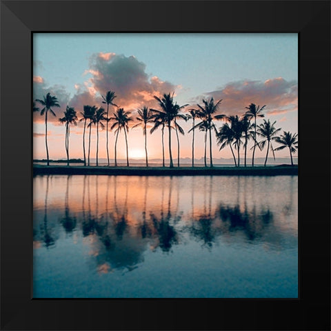 Big Island Palms Black Modern Wood Framed Art Print by Gurche, Charles