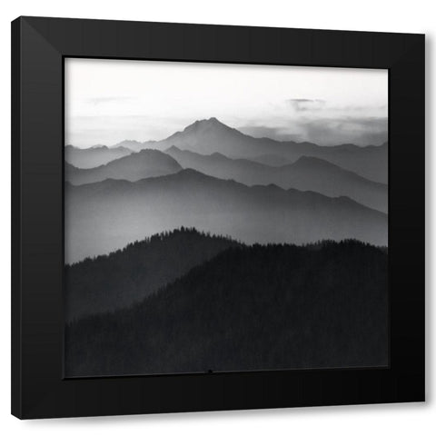 Cascades Black Modern Wood Framed Art Print with Double Matting by Delimont, Danita
