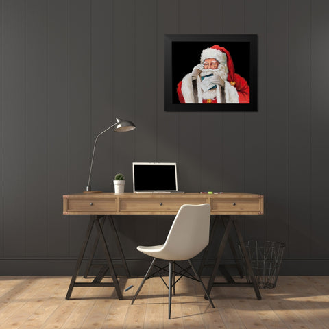 Letter to Santa Black Modern Wood Framed Art Print by Orme, E. Anthony