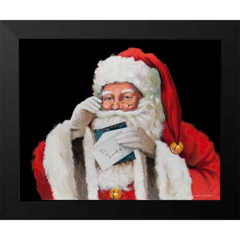 Letter to Santa Black Modern Wood Framed Art Print by Orme, E. Anthony