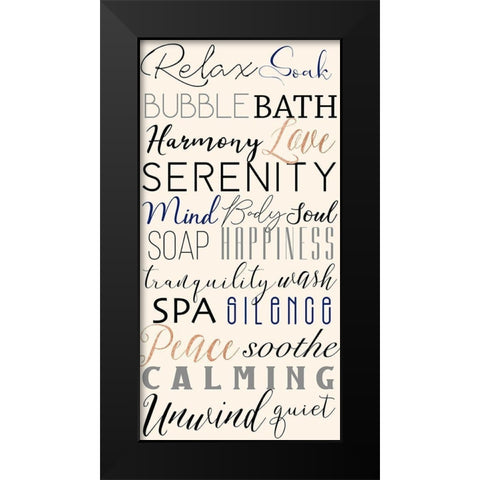 Bath Expressions Black Modern Wood Framed Art Print by CAD Designs