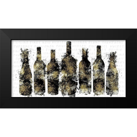Wine Selection Black Modern Wood Framed Art Print by Carpentieri, Natalie
