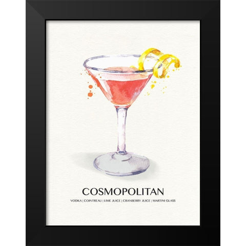 Cosmopolitan Black Modern Wood Framed Art Print by Jill, Susan