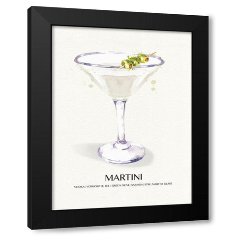 Martini Black Modern Wood Framed Art Print with Double Matting by Jill, Susan