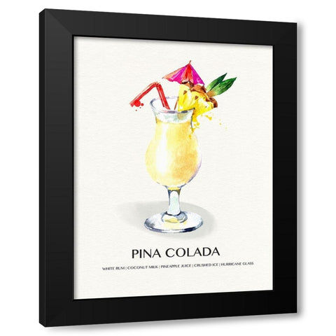 Pina Colada Black Modern Wood Framed Art Print by Jill, Susan