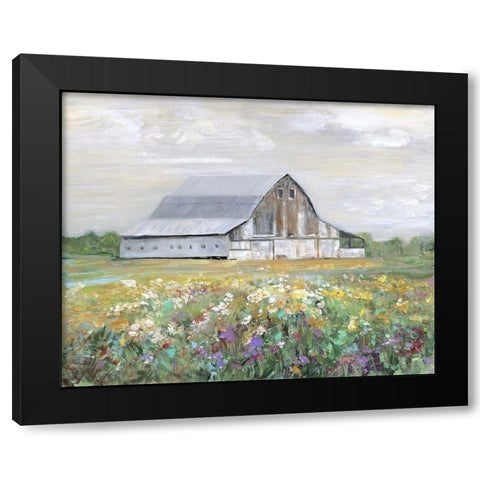 Country Fields Black Modern Wood Framed Art Print with Double Matting by Swatland, Sally