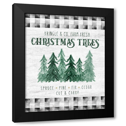 Kringle and Co. Trees Black Modern Wood Framed Art Print with Double Matting by Carpentieri, Natalie