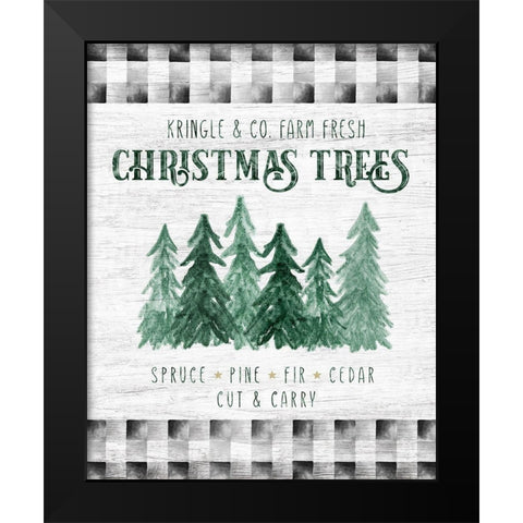 Kringle and Co. Trees Black Modern Wood Framed Art Print by Carpentieri, Natalie