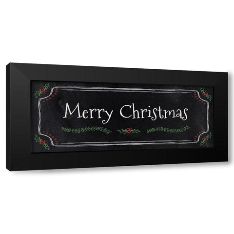 Merry Christmas Black Modern Wood Framed Art Print with Double Matting by Carpentieri, Natalie