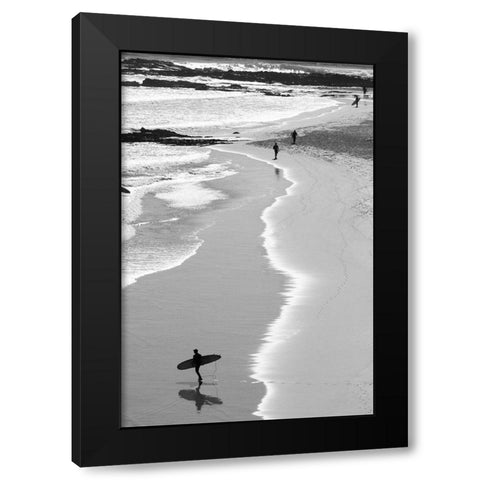 Gold Coast Beach Black Modern Wood Framed Art Print by Wall, David