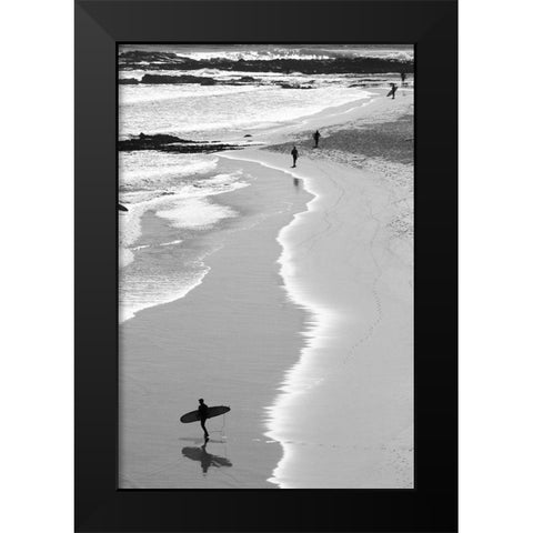 Gold Coast Beach Black Modern Wood Framed Art Print by Wall, David