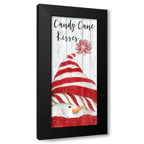 Snowman Kisses Black Modern Wood Framed Art Print with Double Matting by Robinson, Carol