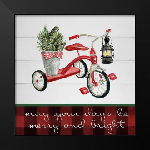 Christmas Tricycle Black Modern Wood Framed Art Print by Robinson, Carol