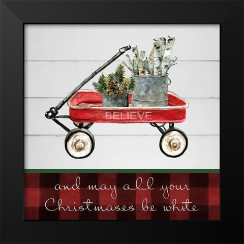 Christmas Wagon Black Modern Wood Framed Art Print by Robinson, Carol