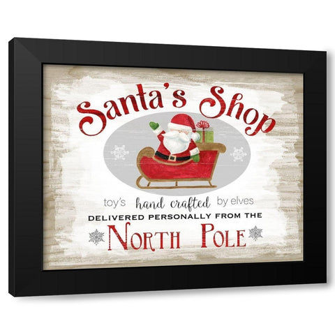 Santas Shop Black Modern Wood Framed Art Print by Robinson, Carol