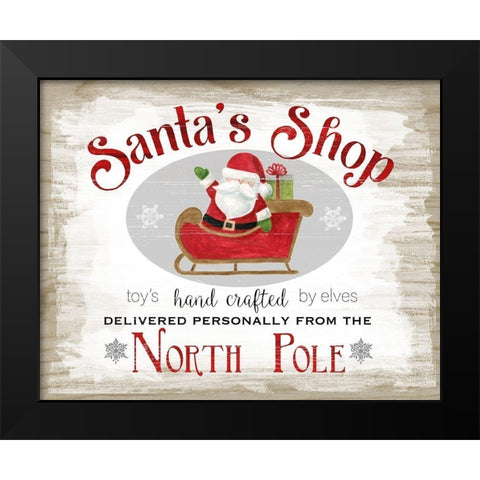 Santas Shop Black Modern Wood Framed Art Print by Robinson, Carol