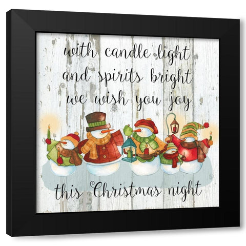 Christmas Lights Black Modern Wood Framed Art Print by Robinson, Carol