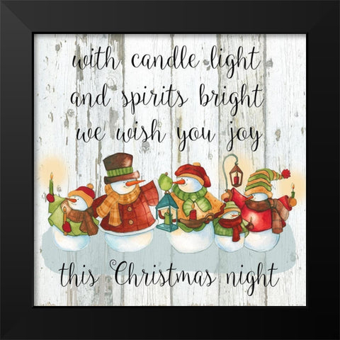 Christmas Lights Black Modern Wood Framed Art Print by Robinson, Carol