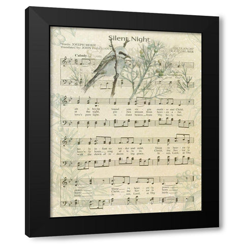 Silent Night Black Modern Wood Framed Art Print with Double Matting by Robinson, Carol