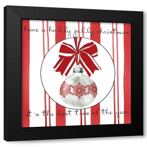 Candy Cane Christmas I Black Modern Wood Framed Art Print with Double Matting by Robinson, Carol